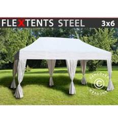 Dancover Foldetelt FleXtents Easy Up Pavillon Steel 3 x 6 m Hvid 6 Pyntegardiner