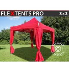 Dancover Pop Up Gazebo FleXtents PRO 3x3 m Red 4 Decorative Curtains