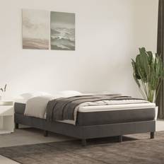 140 cm - Dobbeltsenge Boxmadrasser vidaXL Springmadras Med Pocketfjedre 140x210x20 cm Fløjl Mørkegrå Boxmadras