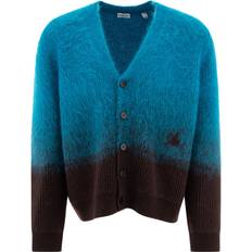 Burberry Uomo Cardigan Burberry Wool And Mohair Cardigan - Celeste Uomo