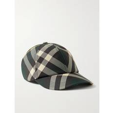 Burberry Green Headgear Burberry Checked Drill Baseball Cap Men Green