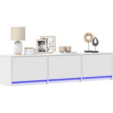 Møbler vidaXL Med Led-lys 165x34x40 cm Konstrueret Træ Hvid TV-bord