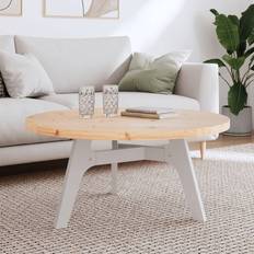 Møbler vidaXL Bordplade Ø90x3 cm Rund Massivt Fyrretræ Bord