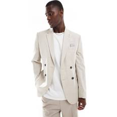 Ben Sherman Zweireihige Anzugjacke in Beige-Neutral