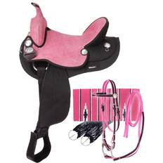 Pink Horse Saddles Tough1 Eclipse Rnd 5-Pc Trail Basic Saddle Pkg Pink (16in)