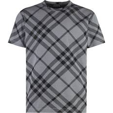 Burberry Grey Tops Burberry Check Cotton Blend T-shirt