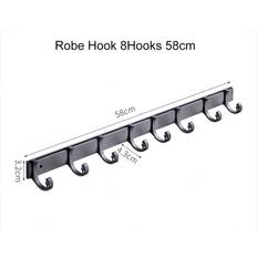 Bathroom Accessories Dechoicelife Towel Robe Hooks Black Aluminum Door Hanging Wall Mount