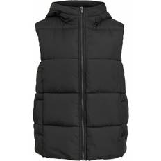 Musta - Yksivärinen Liivit Vila Karla Short Puffer Vest - Musta