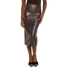 Good American Skirts Good American Faux-Leather Midi Skirt Brown