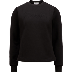 Moncler Dame Overdele Moncler Metallic Logo Bomuld Sweatshirt - Sort