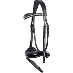 Equitazione Briglia anatomica da equitazione Harry's Horse Diamond Lacque Noir