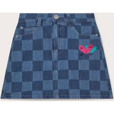 Skirts Monsoon Kids' Denim Checkerboard Mini Skirt, Blue