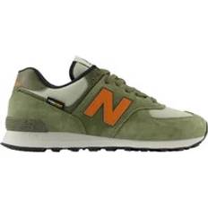 New Balance Unisex 574 in Green/Orange/Black Leather