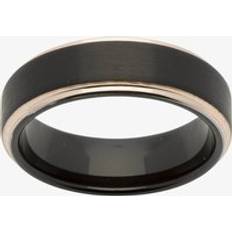 Unique Mens Black & Rose Gold Plated Tungsten 7mm Ring TUR-55-62 Two Colour