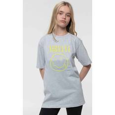 Nirvana Nirvana Kids Grunge Smile Band Logo Heather T Shirt, (13/14 Yrs)