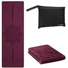 Navaris Vikbar yogamatta för resor 1,5 mm tunn träningsmatta för yoga, pilates, träning, gym, fitness halkfri vikbar bärbar matta