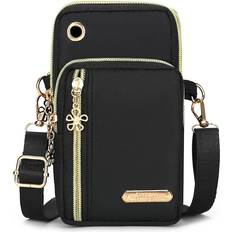 Liten axelväska INF Nylon Phone Crossbody-väska, liten axelväska för kvinnor Svart
