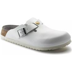 Herren - Weiß Holzschuhe Birkenstock Herren, Hausschuhe, Boston Naturleder Normal, Weiss