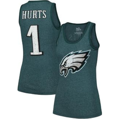 Clothing Majestic Women's Threads Jalen Hurts Midnight Green Philadelphia Eagles Player Name and Number Tri-Blend Tank Top Midnight Green