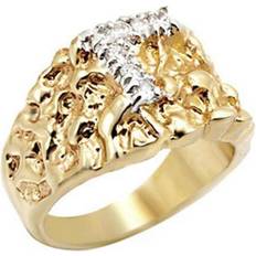 Transparent Rings Precious Stone Gold & Rhodium Brass Ring with AAA Grade CZ, Clear