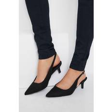 LTS Slingback Kitten Heel Court Shoes Black