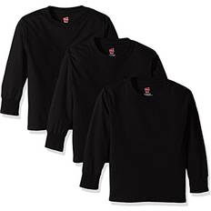 T-shirts Hanes Boys' Big Tagless Long Sleeve Tee (Pack of 3) Black