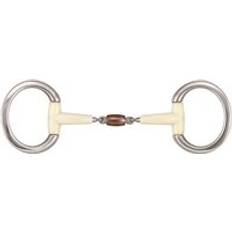 Groen Hoofdstellen SOYO Dubbelgebroken fijn ringelastiek bit voor paarden koperen roller Happy mouth "contour" Blanc