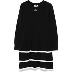 Twinset TWINSET Kids tiered dress kids Polyamide/Polyester/Viscose Black