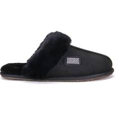 Australia Luxe AUSTRALIA LUXE Black Double-Face Sheepskin Closed Mule Slippers