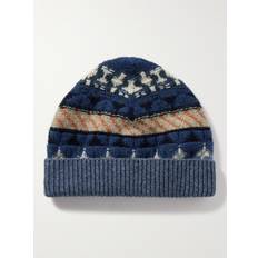 Loro Piana Clothing Loro Piana Noel Fair Isle Cashmere Beanie Men Blue