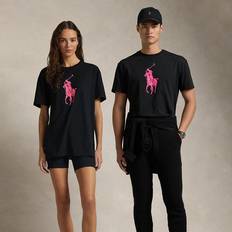 Pink - Unisex Tops Ralph Lauren Polo Ralph Lauren Unisex Pink Pony Classic-Fit Jersey T-Shirt Black