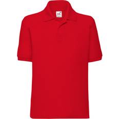 Uni Polos Fruit of the Loom Pique Polo Shirt Red 12-13 Years