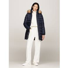 Tommy Hilfiger Tyra Down Coat With FUR Kvinde Desert Sky Dunjakker hos Magasin