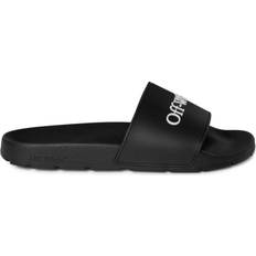 Black Bookish Pool Slides Black White IT