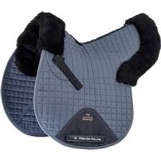 Equitazione Cuscinetto da sella integrato in pelle di pecora sintetica Premier Equine GP/Jump Numnah Gris