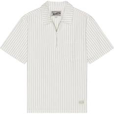 Schott 1/4 Zip Short Sleeve Shirt in White. L, XL/1X