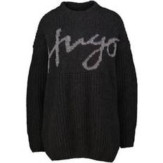 Clothing HUGO Pullover Sloguessy 50522535 Schwarz Oversize