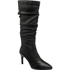 Ravel Roslin Leather Ruched Knee High Boots, Black