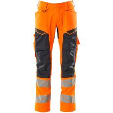 Mascot MASCOT Bukser med knælommer Hi-Vis Orange/Mørk Marine 19579-236-14010 82C47