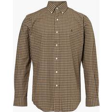 Polo Ralph Lauren Brown Shirts Polo Ralph Lauren Polo Ralph Lauren Mens Brown/green Checked Logo-embroidered Stretch-cotton Shirt Brown/Green