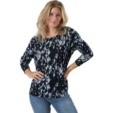 Nero Bluse Only 4/5 Aop Top Jrs Noos - Black/Graphic Paint