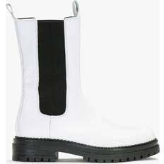 6.5 - White Chelsea Boots Daniel Izzie White Leather Elongated Chelsea Boots 38, Colour: W