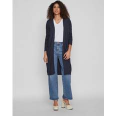 Lang Trøjer Vila Viril Long Strikket Cardigan - Navy