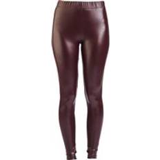 Kunstlæder Tights EMP Black Premium by EMP Leggings Faux Leather Style Leggings till Damer burgundy