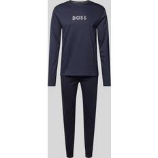 Blau - Herren Nachtwäsche BOSS Pyjama mit Logo-Print