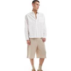 Transparent Shirts Reclaimed Vintage Sheer Embroidered Shirt - White