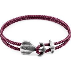 Purple Bracelets Anchor & Crew Delta Silver and Rope Bracelet Purple 19cm