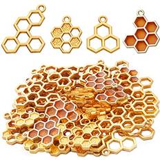 BronaGrand Enamel Honeycomb Charms Pendants - Alloy