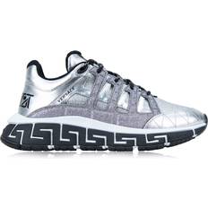Versace Men Shoes Versace Glitter Sneakers with Cork Insole - Gray