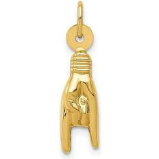 Yellow Charms & Pendants Special Sparkle x mm 14K Yellow Gold Good Luck Hand Charm